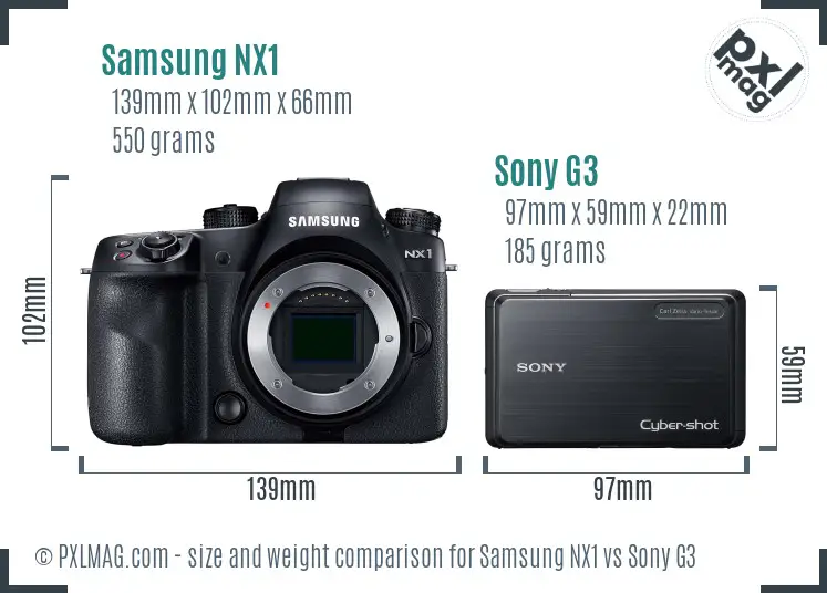 Samsung NX1 vs Sony G3 size comparison