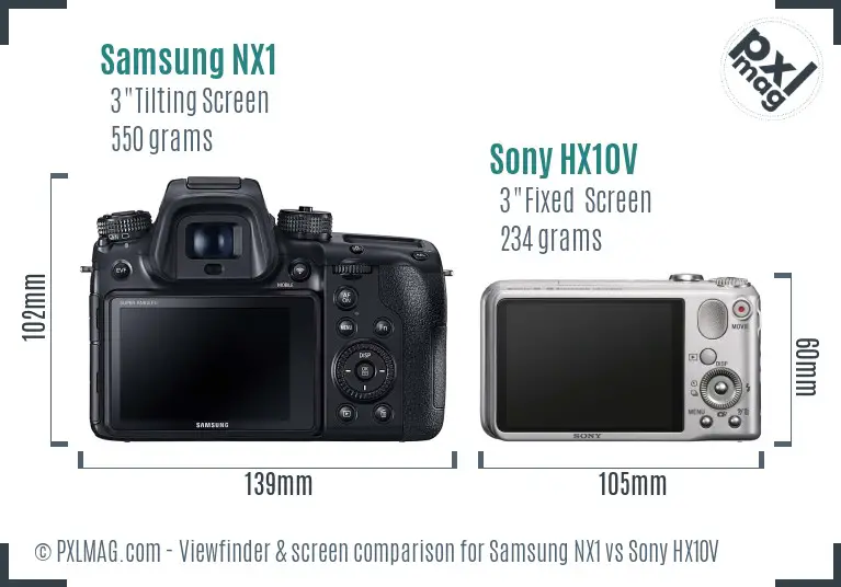 Samsung NX1 vs Sony HX10V Screen and Viewfinder comparison Samsung NX1 vs Sony HX10V Screen and Viewfinder comparison