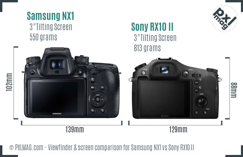 Samsung NX1 vs Sony RX10 II Screen and Viewfinder comparison