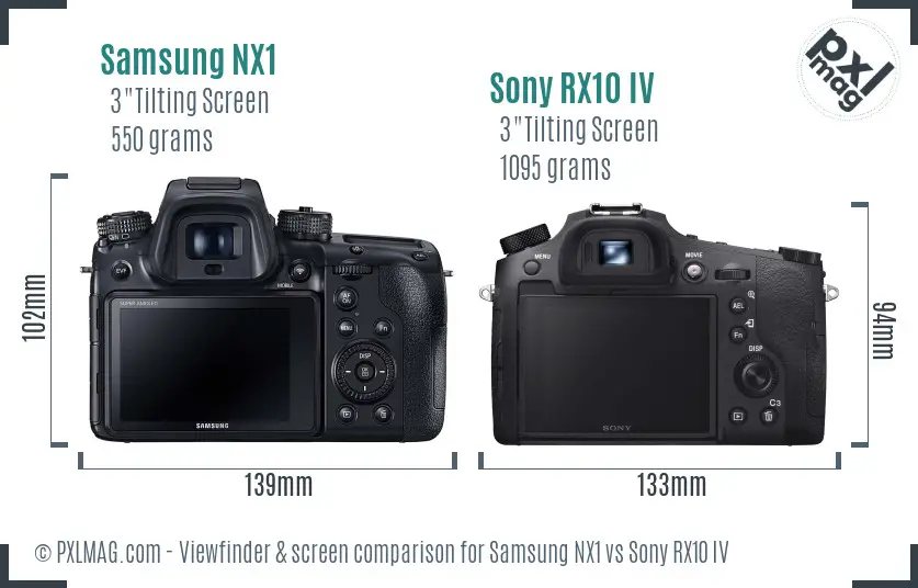 Samsung NX1 vs Sony RX10 IV Screen and Viewfinder comparison