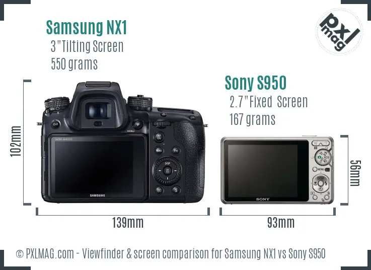 Samsung NX1 vs Sony S950 Screen and Viewfinder comparison
