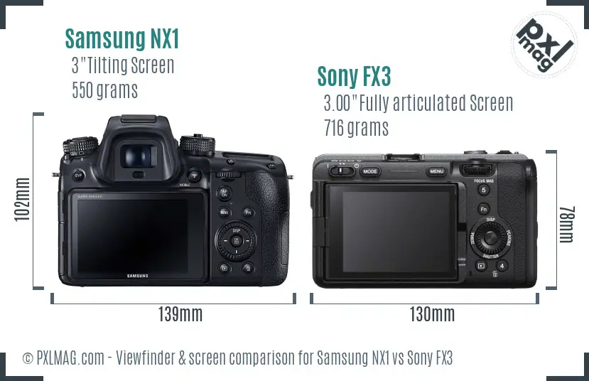 Samsung NX1 vs Sony FX3 Screen and Viewfinder comparison Samsung NX1 vs Sony FX3 Screen and Viewfinder comparison