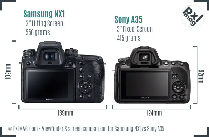 Samsung NX1 vs Sony A35 Screen and Viewfinder comparison