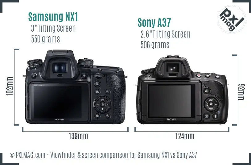 Samsung NX1 vs Sony A37 Screen and Viewfinder comparison