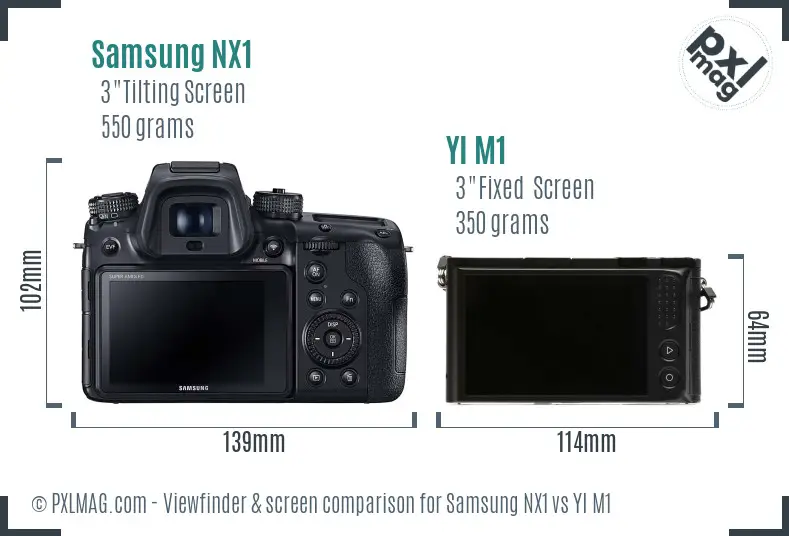 Samsung NX1 vs YI M1 Screen and Viewfinder comparison