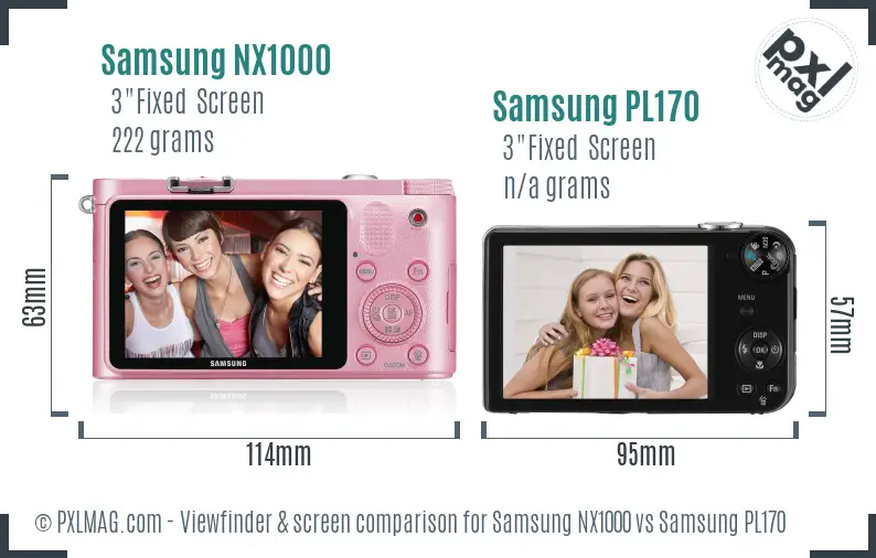 Samsung NX1000 vs Samsung PL170 Screen and Viewfinder comparison Samsung NX1000 vs Samsung PL170 Screen and Viewfinder comparison