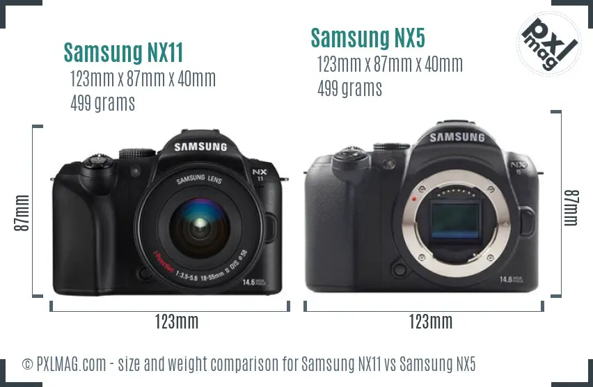 Samsung NX11 vs Samsung NX5 size comparison