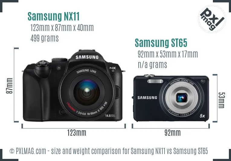 Samsung NX11 vs Samsung ST65 size comparison Samsung NX11 vs Samsung ST65 size comparison