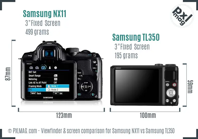 Samsung NX11 vs Samsung TL350 Screen and Viewfinder comparison Samsung NX11 vs Samsung TL350 Screen and Viewfinder comparison
