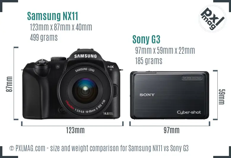 Samsung NX11 vs Sony G3 size comparison Samsung NX11 vs Sony G3 size comparison