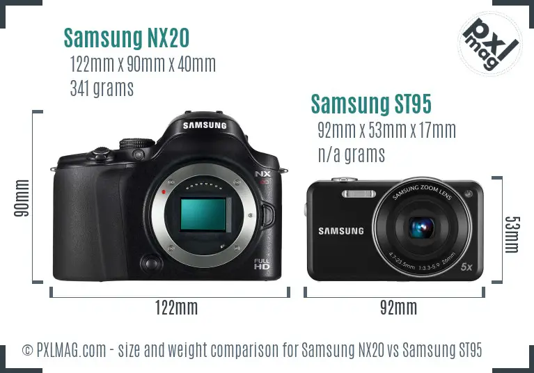 Samsung NX20 vs Samsung ST95 size comparison Samsung NX20 vs Samsung ST95 size comparison