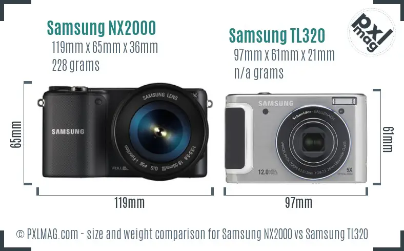 Samsung NX2000 vs Samsung TL320 size comparison Samsung NX2000 vs Samsung TL320 size comparison