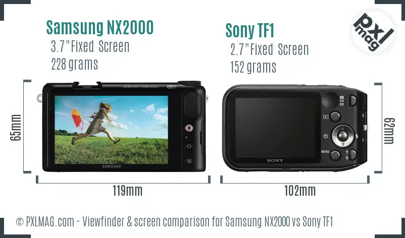 Samsung NX2000 vs Sony TF1 Screen and Viewfinder comparison