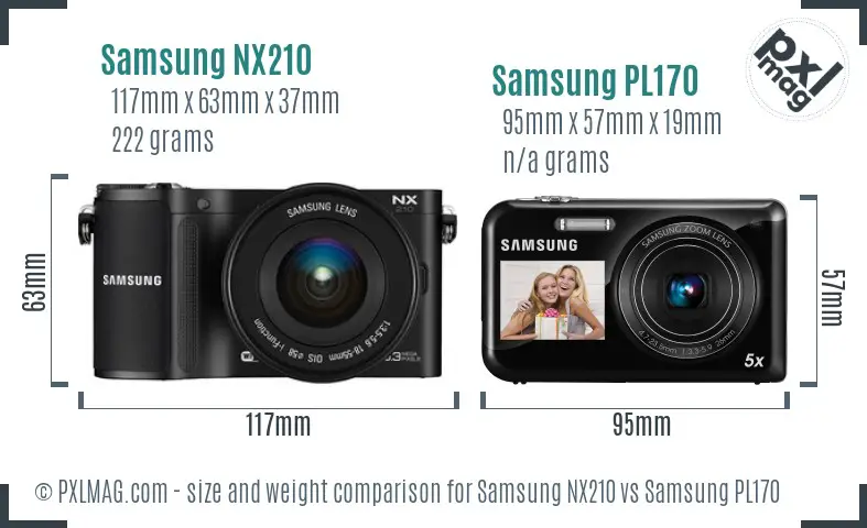 Samsung NX210 vs Samsung PL170 size comparison Samsung NX210 vs Samsung PL170 size comparison
