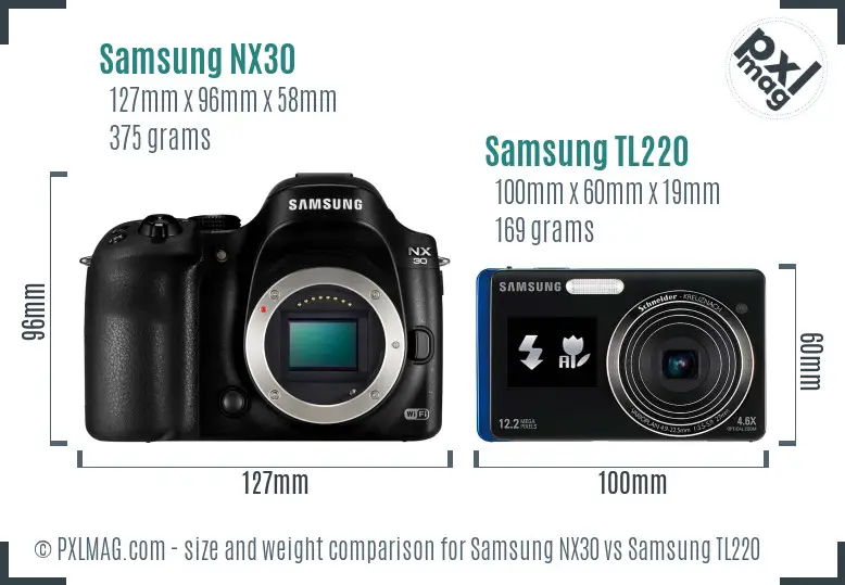 Samsung NX30 vs Samsung TL220 size comparison