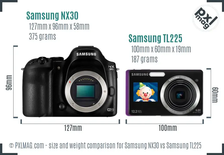 Samsung NX30 vs Samsung TL225 size comparison