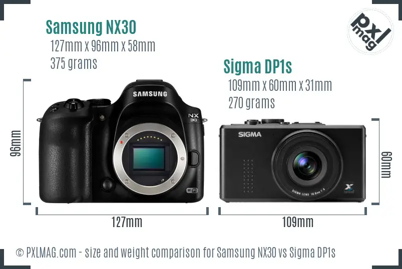 Samsung NX30 vs Sigma DP1s size comparison