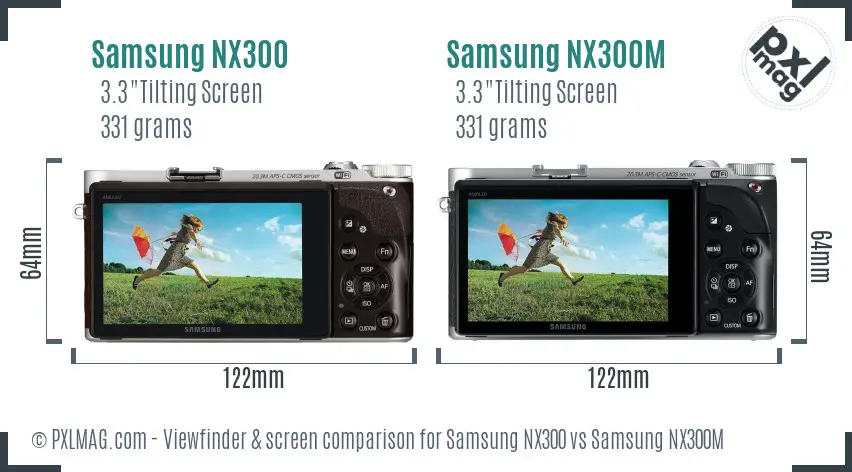 Samsung NX300 vs Samsung NX300M Screen and Viewfinder comparison
