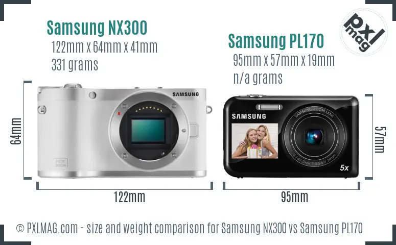 Samsung NX300 vs Samsung PL170 size comparison Samsung NX300 vs Samsung PL170 size comparison