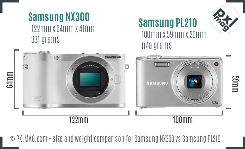 Samsung NX300 vs Samsung PL210 size comparison Samsung NX300 vs Samsung PL210 size comparison
