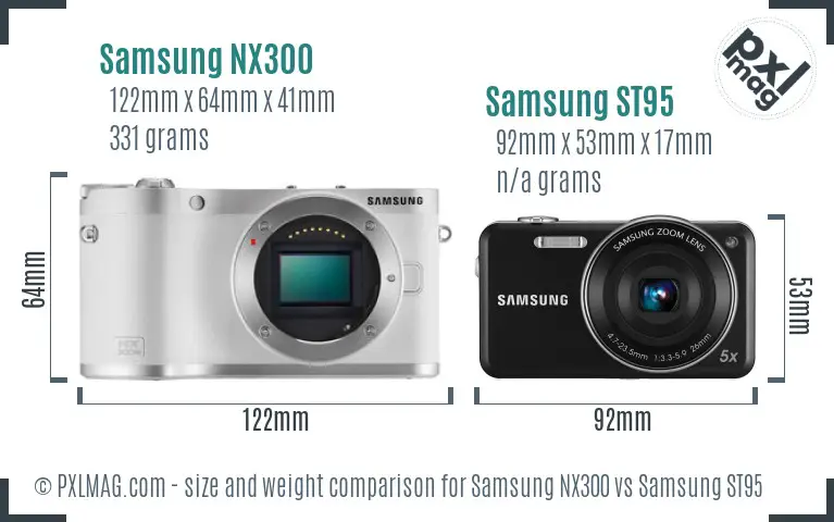 Samsung NX300 vs Samsung ST95 size comparison Samsung NX300 vs Samsung ST95 size comparison