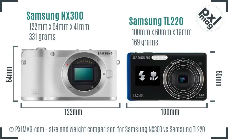 Samsung NX300 vs Samsung TL220 size comparison