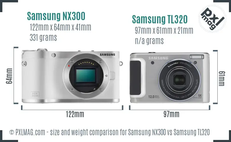 Samsung NX300 vs Samsung TL320 size comparison Samsung NX300 vs Samsung TL320 size comparison