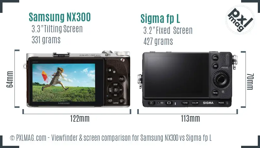 Samsung NX300 vs Sigma fp L Screen and Viewfinder comparison