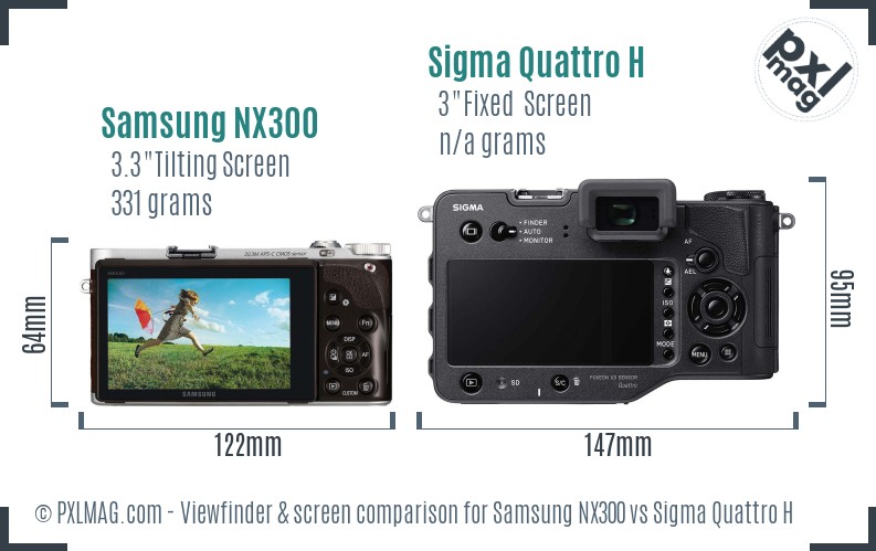 Samsung NX300 vs Sigma Quattro H Screen and Viewfinder comparison
