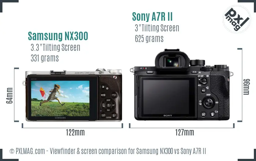 Samsung NX300 vs Sony A7R II Screen and Viewfinder comparison