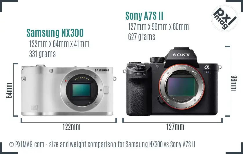Samsung NX300 vs Sony A7S II size comparison