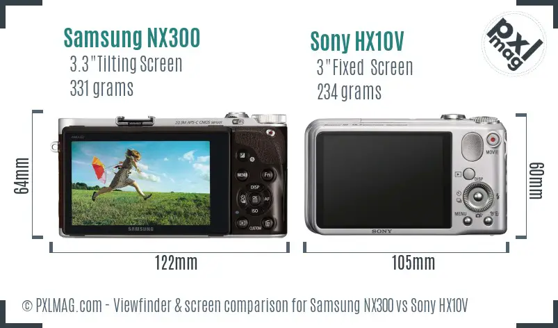 Samsung NX300 vs Sony HX10V Screen and Viewfinder comparison Samsung NX300 vs Sony HX10V Screen and Viewfinder comparison