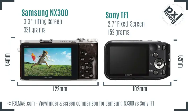 Samsung NX300 vs Sony TF1 Screen and Viewfinder comparison