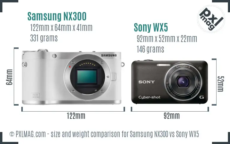 Samsung NX300 vs Sony WX5 size comparison Samsung NX300 vs Sony WX5 size comparison