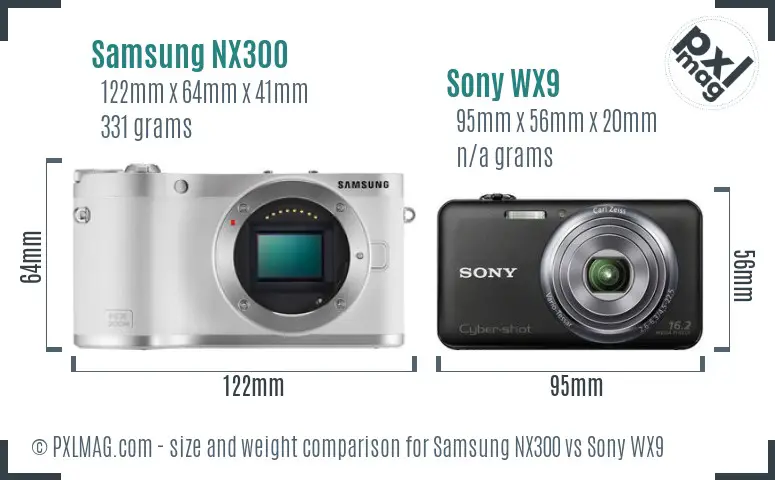 Samsung NX300 vs Sony WX9 size comparison