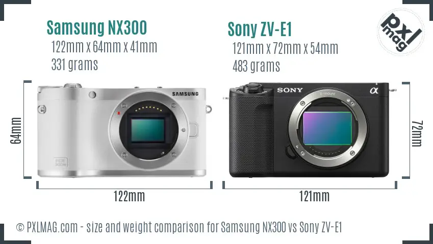 Samsung NX300 vs Sony ZV-E1 size comparison Samsung NX300 vs Sony ZV-E1 size comparison