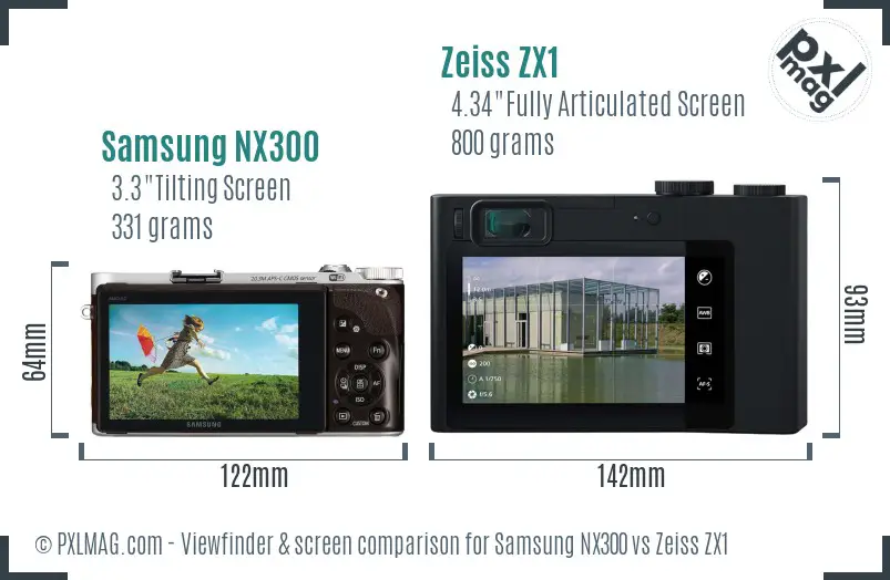 Samsung NX300 vs Zeiss ZX1 Screen and Viewfinder comparison