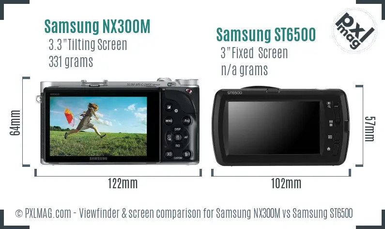 Samsung NX300M vs Samsung ST6500 Screen and Viewfinder comparison