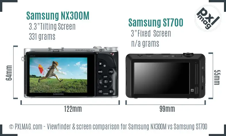 Samsung NX300M vs Samsung ST700 Screen and Viewfinder comparison