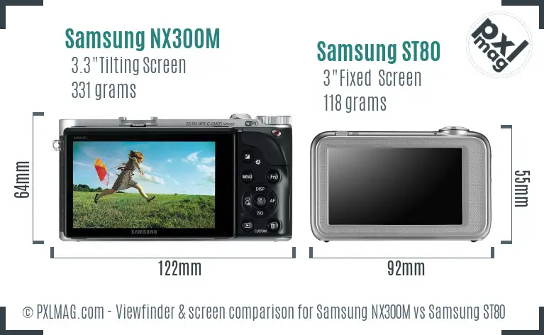 Samsung NX300M vs Samsung ST80 Screen and Viewfinder comparison