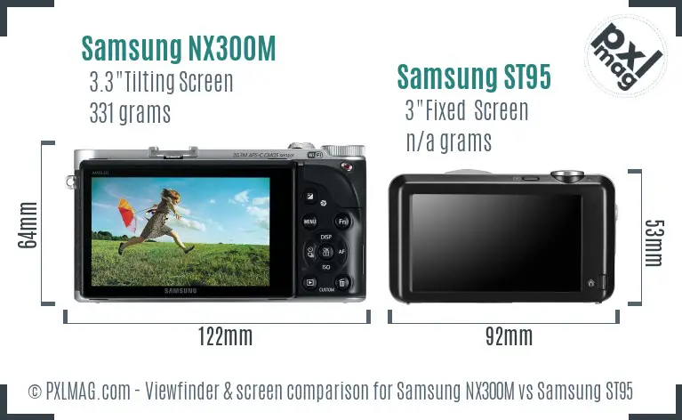 Samsung NX300M vs Samsung ST95 Screen and Viewfinder comparison