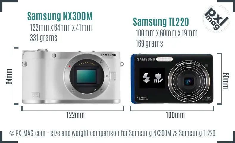 Samsung NX300M vs Samsung TL220 size comparison