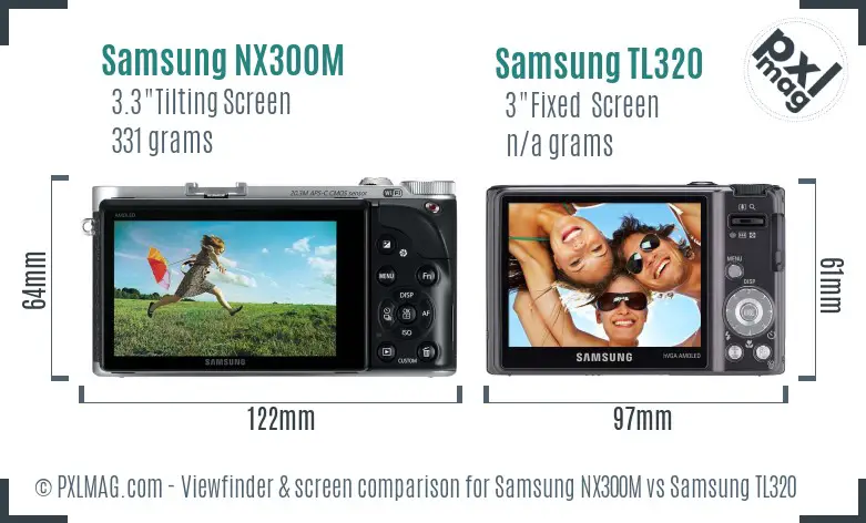 Samsung NX300M vs Samsung TL320 Screen and Viewfinder comparison