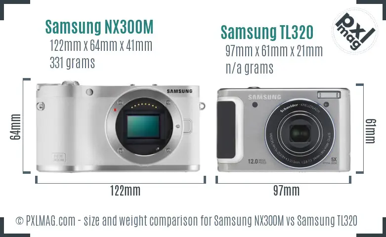 Samsung NX300M vs Samsung TL320 size comparison