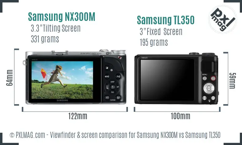 Samsung NX300M vs Samsung TL350 Screen and Viewfinder comparison