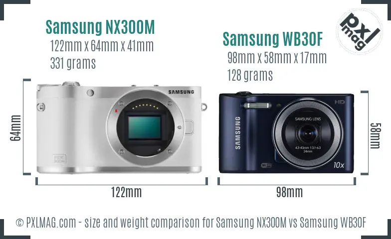 Samsung NX300M vs Samsung WB30F size comparison Samsung NX300M vs Samsung WB30F size comparison