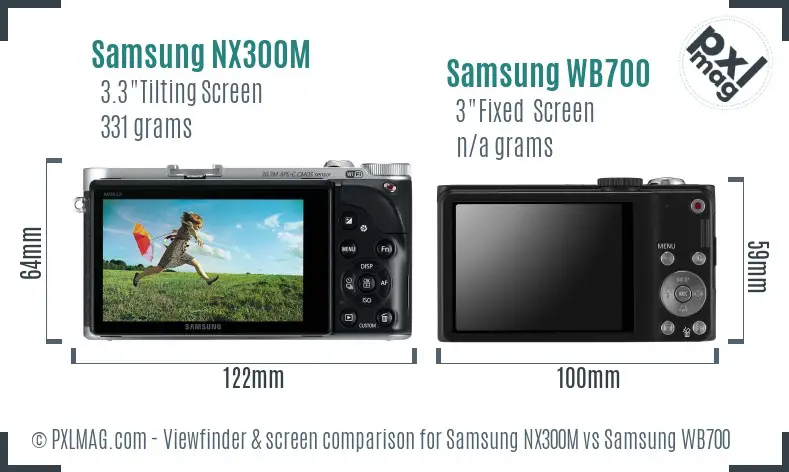Samsung NX300M vs Samsung WB700 Screen and Viewfinder comparison