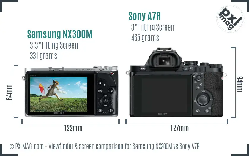 Samsung NX300M vs Sony A7R Screen and Viewfinder comparison