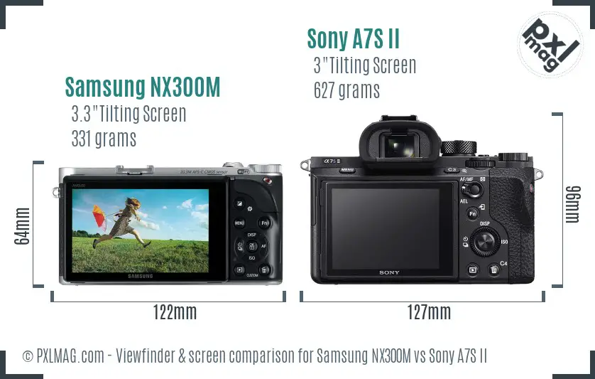 Samsung NX300M vs Sony A7S II Screen and Viewfinder comparison