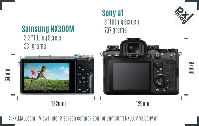 Samsung NX300M vs Sony a1 Screen and Viewfinder comparison